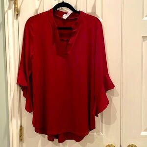 Honeyme Deep Red Gabby Top tunic L